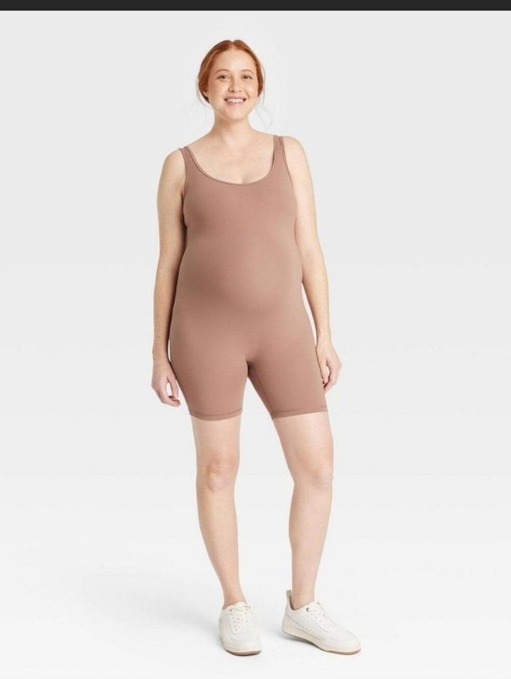 Women's Brown Unitard Maternity Bodysuit - Isabel & Ingrid - M